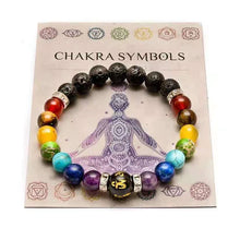 Load image into Gallery viewer, 7 Chakra Bracelet with Meaning Card for Men Women Natural Crystal Healing Anxiety Jewelry