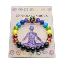 Load image into Gallery viewer, 7 Chakra Bracelet with Meaning Card for Men Women Natural Crystal Healing Anxiety Jewelry