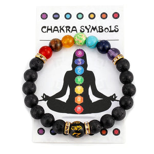 7 Chakra Bracelet with Meaning Card for Men Women Natural Crystal Healing Anxiety Jewelry