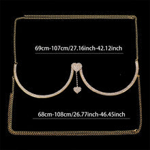 Load image into Gallery viewer, Chest Bracket Double Pendant Heart Bras Chain Necklace Body Jewelry