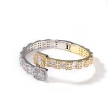 Load image into Gallery viewer, CZ Opened Square Zircon Baguette Iced Out Adjustable Bracelet