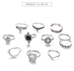 Crystal Finger Knuckle Rings Sets