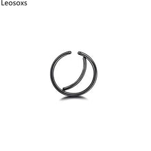 Load image into Gallery viewer, Moon Nose Hoop Septum Ring Clip Lip Helix Ear Cartilage