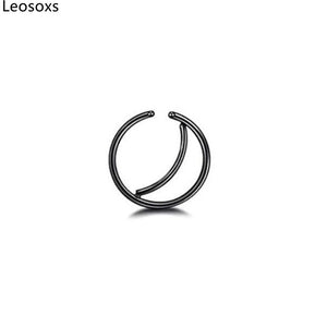 Moon Nose Hoop Septum Ring Clip Lip Helix Ear Cartilage