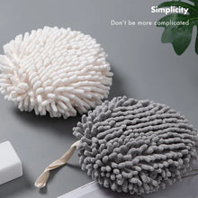 Load image into Gallery viewer, Chenille Hand Towel Ball with Hanging Loop Quick Dry Soft Absorbent Microfiber