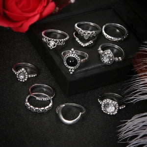 Crystal Finger Knuckle Rings Sets