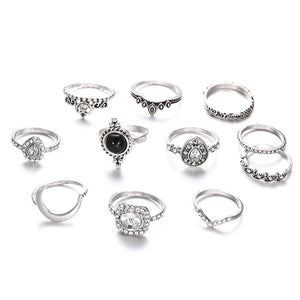 Crystal Finger Knuckle Rings Sets