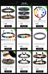 4mm Natural Agates Chakra Bead Bracelets