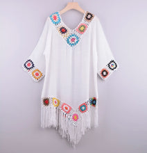 Load image into Gallery viewer, Bikini Cover Up Fringe Tunic Beach Dress