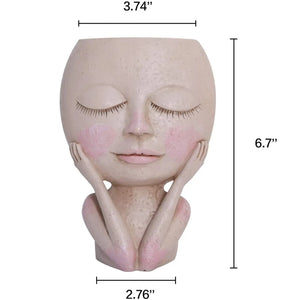 Girls Face Succulent Flower Pot