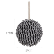 Load image into Gallery viewer, Chenille Hand Towel Ball with Hanging Loop Quick Dry Soft Absorbent Microfiber