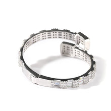 Load image into Gallery viewer, CZ Opened Square Zircon Baguette Iced Out Adjustable Bracelet