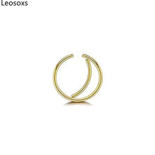 Load image into Gallery viewer, Moon Nose Hoop Septum Ring Clip Lip Helix Ear Cartilage