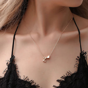 Tiny Heart Dainty Initial Necklaces