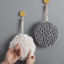 Load image into Gallery viewer, Chenille Hand Towel Ball with Hanging Loop Quick Dry Soft Absorbent Microfiber