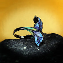 Load image into Gallery viewer, Unique Shape Blue Butterfly Enamel Ring 925 Silver Elegant Party Jewelry Handmade Enamel Butterfly Ring Jewelry Gift