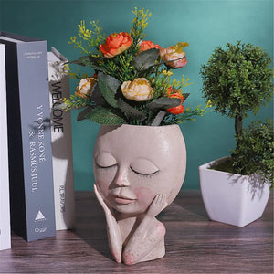 Girls Face Succulent Flower Pot