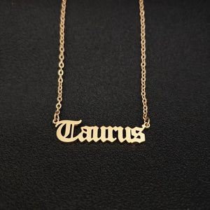 Gold Filled Old English Zodiac Sign Necklaces