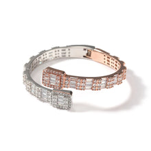 Load image into Gallery viewer, CZ Opened Square Zircon Baguette Iced Out Adjustable Bracelet