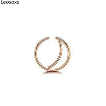 Load image into Gallery viewer, Moon Nose Hoop Septum Ring Clip Lip Helix Ear Cartilage