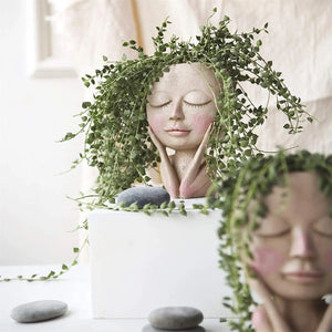 Girls Face Succulent Flower Pot