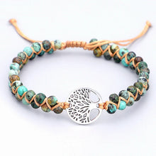 Load image into Gallery viewer, Jasper Stone Yoga Wrap Bracelets Tree of Life Charm