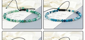 4mm Natural Agates Chakra Bead Bracelets