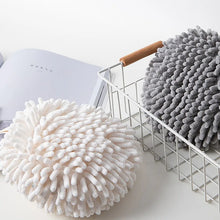 Load image into Gallery viewer, Chenille Hand Towel Ball with Hanging Loop Quick Dry Soft Absorbent Microfiber