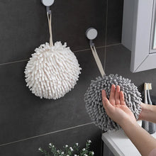 Load image into Gallery viewer, Chenille Hand Towel Ball with Hanging Loop Quick Dry Soft Absorbent Microfiber