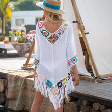 Load image into Gallery viewer, Bikini Cover Up Fringe Tunic Beach Dress