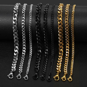 Stainless Steel Curb Link Chain Bracelets