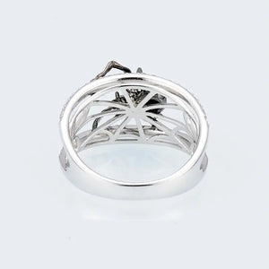 SANTUZZA Genuine 925 Sterling Silver Ring For Women Unique Rings Delicate Black Spider Ring Trendy Party Fashion Jewelry