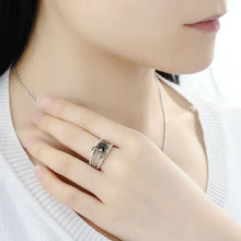 Load image into Gallery viewer, SANTUZZA Genuine 925 Sterling Silver Ring For Women Unique Rings Delicate Black Spider Ring Trendy Party Fashion Jewelry