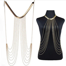 Load image into Gallery viewer, Sexy Chain Necklace Women Necklaces&amp;Pendants Tassel Alloy Punk Long Necklace  New Designer Female Fashion Jewelry