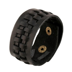 Wide Genuine Leather Cuff Bracelets