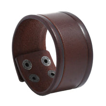 Load image into Gallery viewer, Wide Genuine Leather Cuff Bracelets