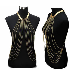 Sexy Chain Necklace Women Necklaces&Pendants Tassel Alloy Punk Long Necklace  New Designer Female Fashion Jewelry