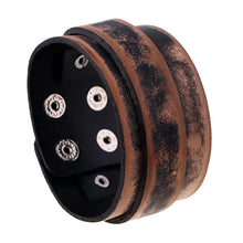 Load image into Gallery viewer, Wide Genuine Leather Cuff Bracelets