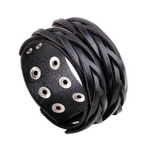 Load image into Gallery viewer, Wide Genuine Leather Cuff Bracelets