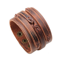 Load image into Gallery viewer, Wide Genuine Leather Cuff Bracelets