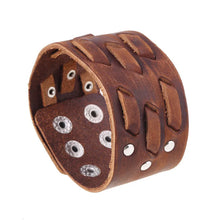 Load image into Gallery viewer, Wide Genuine Leather Cuff Bracelets