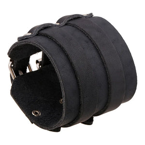 Wide Genuine Leather Cuff Bracelets