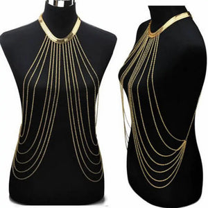 Sexy Chain Necklace Women Necklaces&Pendants Tassel Alloy Punk Long Necklace  New Designer Female Fashion Jewelry