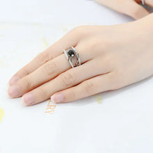 Load image into Gallery viewer, SANTUZZA Genuine 925 Sterling Silver Ring For Women Unique Rings Delicate Black Spider Ring Trendy Party Fashion Jewelry