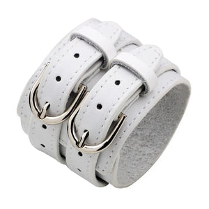 Wide Genuine Leather Cuff Bracelets