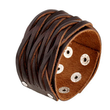 Load image into Gallery viewer, Wide Genuine Leather Cuff Bracelets