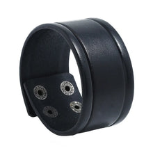 Load image into Gallery viewer, Wide Genuine Leather Cuff Bracelets