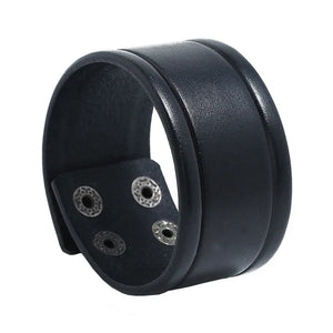 Wide Genuine Leather Cuff Bracelets