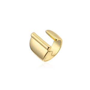 Hollow A-Z Letter Gold Color Metal Adjustable Ring