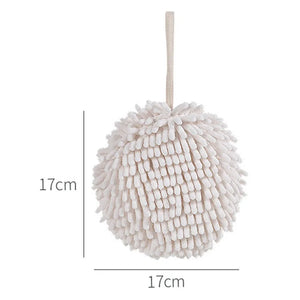 Chenille Hand Towel Ball with Hanging Loop Quick Dry Soft Absorbent Microfiber